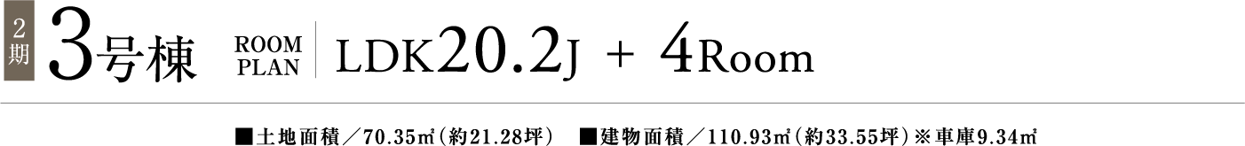 3号棟 ROOM PLAN | LDK20.2J ＋ 4Room